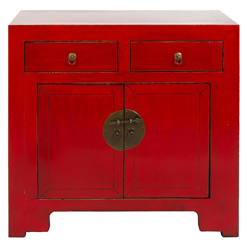 Consola Oriental Roja con 2 Puertas y 2 Cajones