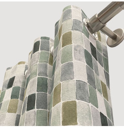 Cortina Estampada Denia Mosaico Verde C/04 Arce Textile