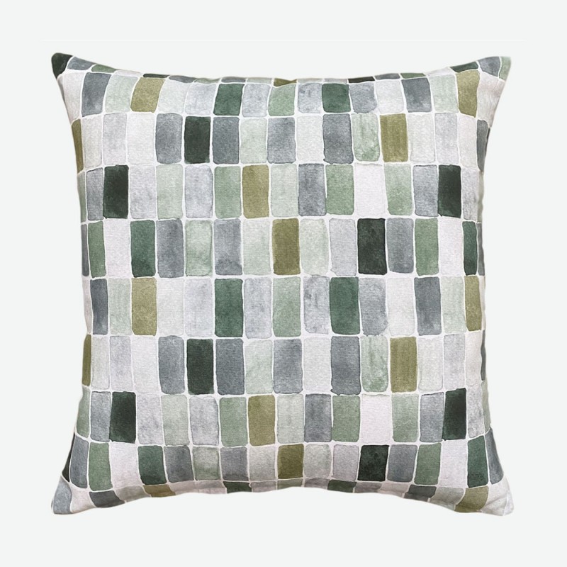 Cojín Denia Mosaico 45x45 Verde C/04 Arce Textile