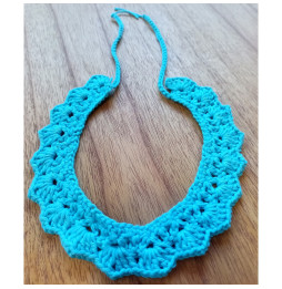 Gargantilla Crochet Mirta Azul Celeste