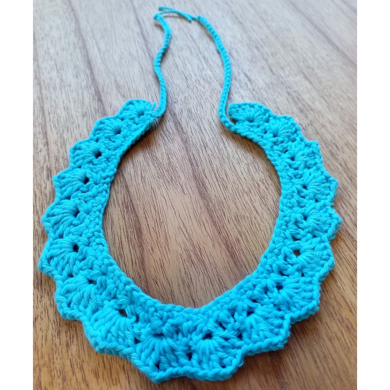 Gargantilla Crochet Mirta Azul Celeste