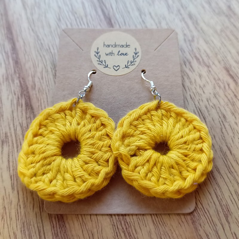 Pendientes Crochet Mirta Amarillo Oro