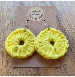 Pendientes Crochet Mirta Amarillo Limón