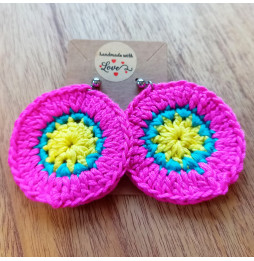 Pendientes Crochet Espiral Tricolor