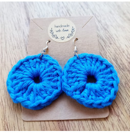 Conjunto Gargantilla + Pendientes Crochet Mirta Azul