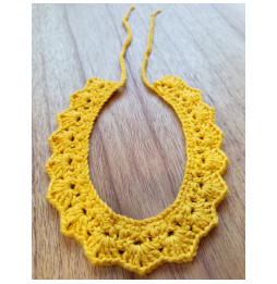 Conjunto Gargantilla + Pendientes Crochet Mirta Amarillo Oro