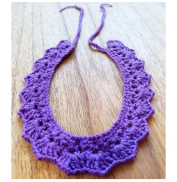Conjunto Gargantilla + Pendientes Crochet Mirta Violeta