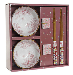 Set 6 piezas Sushi ITEM Porcelana Bambú Rosa it6132