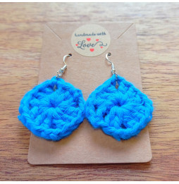 Pendientes Crochet Grannys Azul