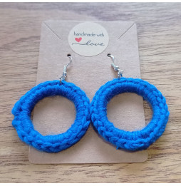 Pendientes Crochet Aros Azul Klein