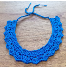 Conjunto Gargantilla + Pendientes Crochet Azul Klein