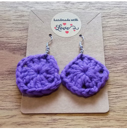 Pendientes Crochet Grannys Violeta