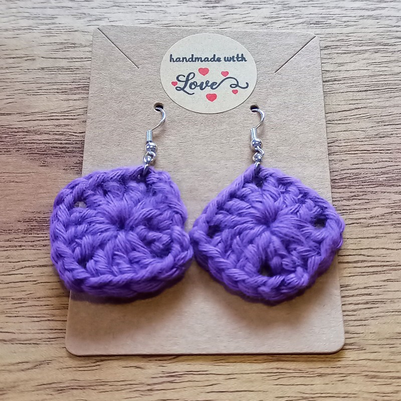 Pendientes Crochet Grannys Violeta