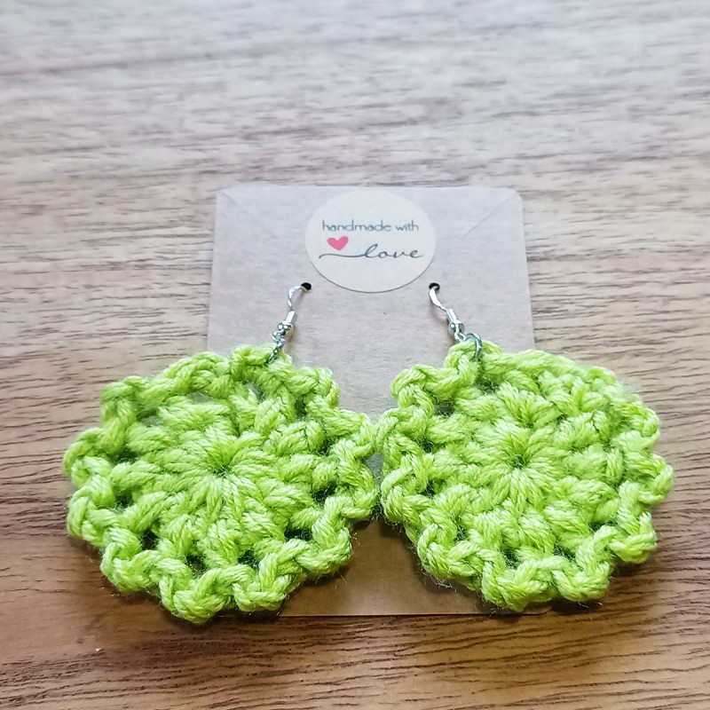 Pendientes Crochet Mandalas Kiwi