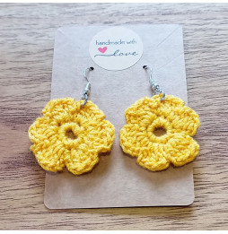 Pendientes Crochet Flores Amarillas