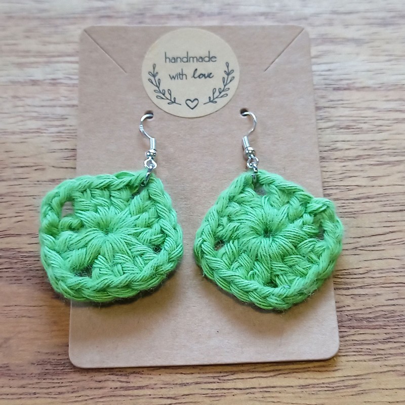 Pendientes Crochet Grannys Verde
