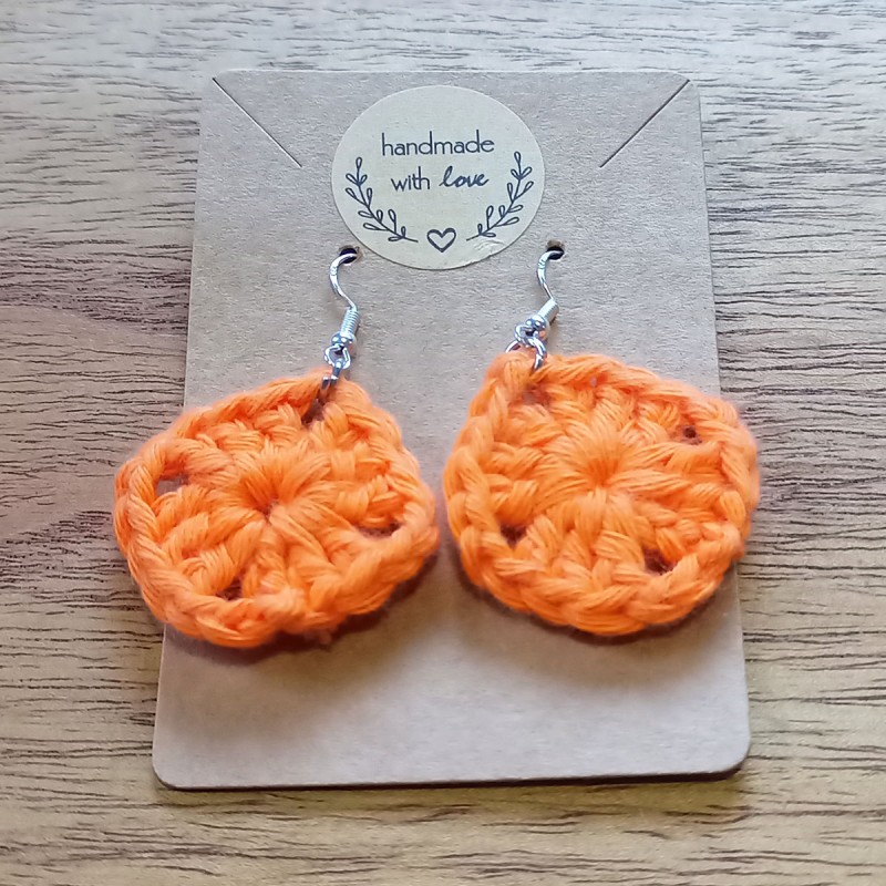 Pendientes Crochet Grannys Naranja