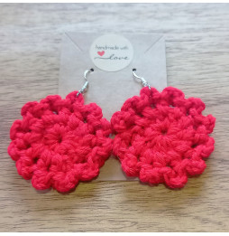 Pendientes Crochet Mandalas Rojos