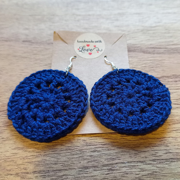 Pendientes Crochet Círculos Marino
