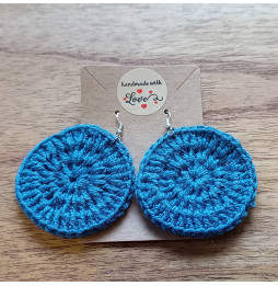 Pendientes Crochet Círculos Azul