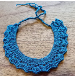 Conjunto Gargantilla + Pendientes Crochet Azul